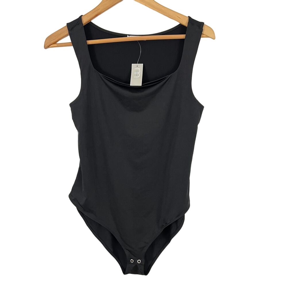 Maurices Edgely Black Bodysuit Square Neck Women Size Large NEW
